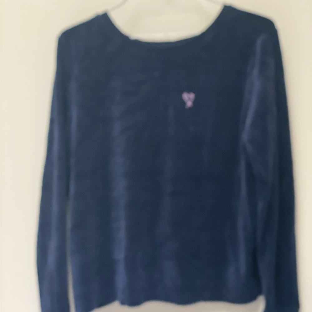 Victoria secret velvet top navy M WFM